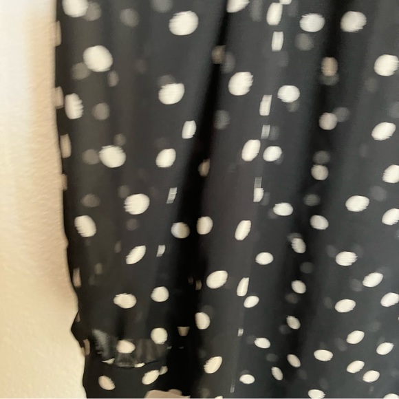 Lauren Conrad Black Sheer Polka Dot Three-Quarter Puff Sleeve Pop-Over Top - Sm - Picture 5 of 7